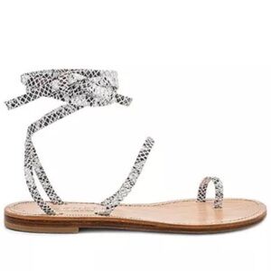 NWOT Cornetti ALICUDI WHITE PYTHON EMBOSSED LEATHER Size 39